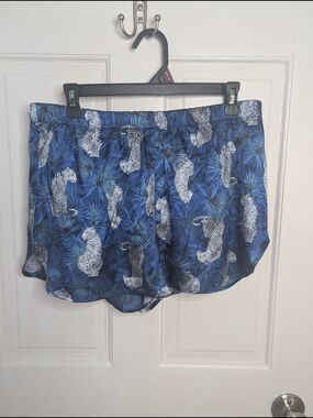 Tommy Bahama Blue Printed Animal Palm-Pattern Sleep Wear Shorts Size Large